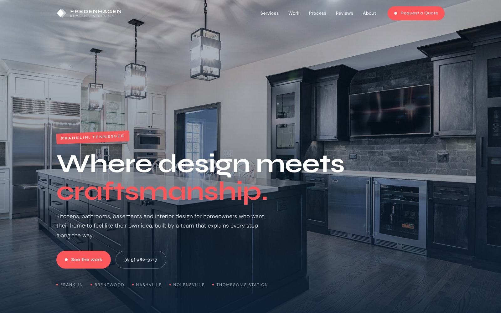 The new Fredenhagen Remodel and Design homepage concept