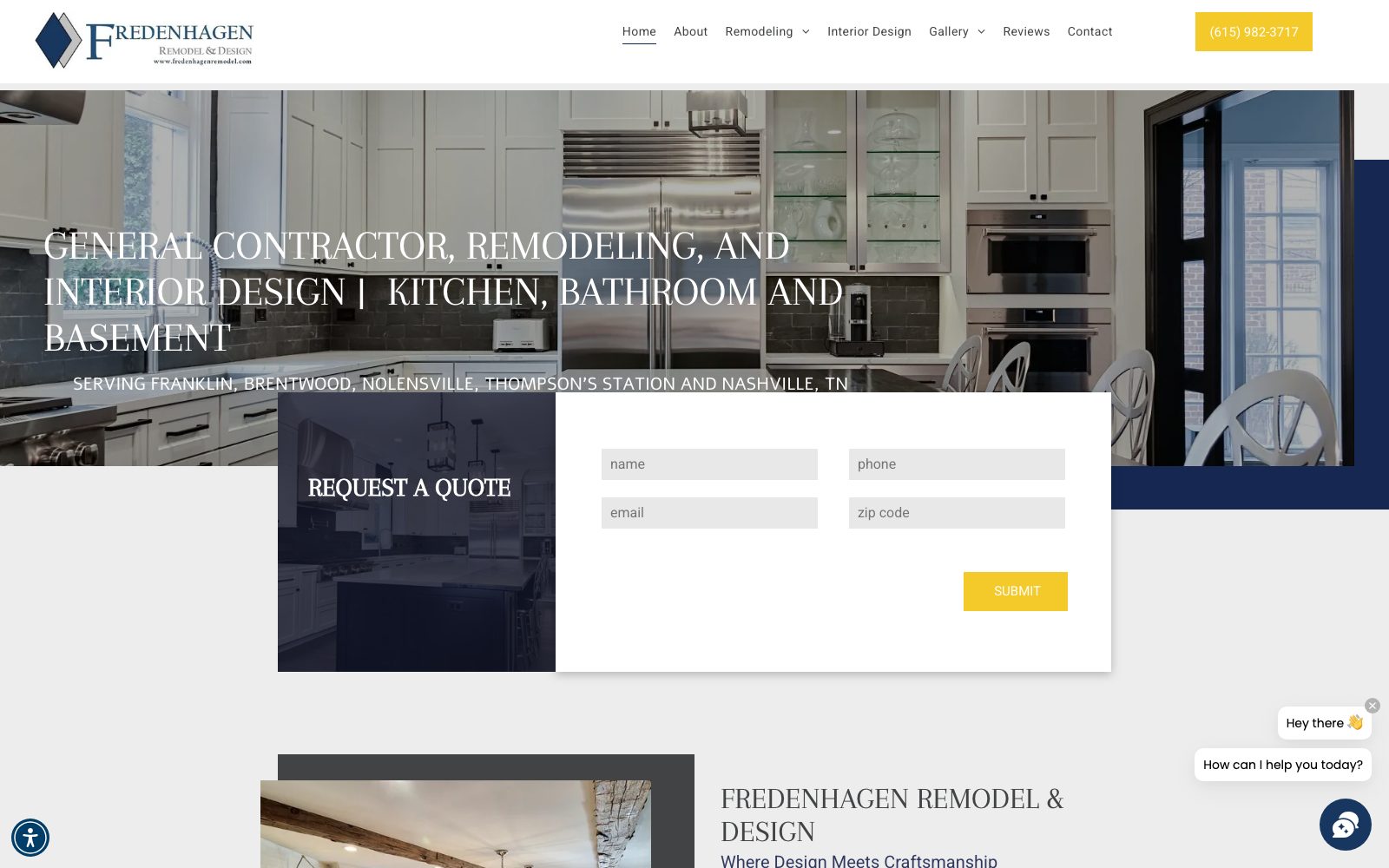 The current fredenhagenremodel.com homepage